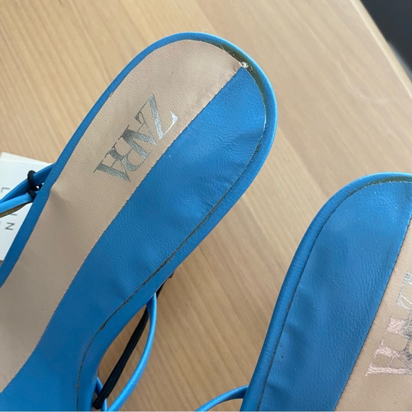 Zara Blue Strappy Sandals - Picture 9 of 11